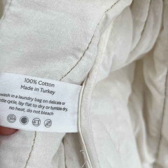 The Handloom Los Angeles Cotton Long Line Open Shacket Quilted Sz S/M - Picture 5 of 5